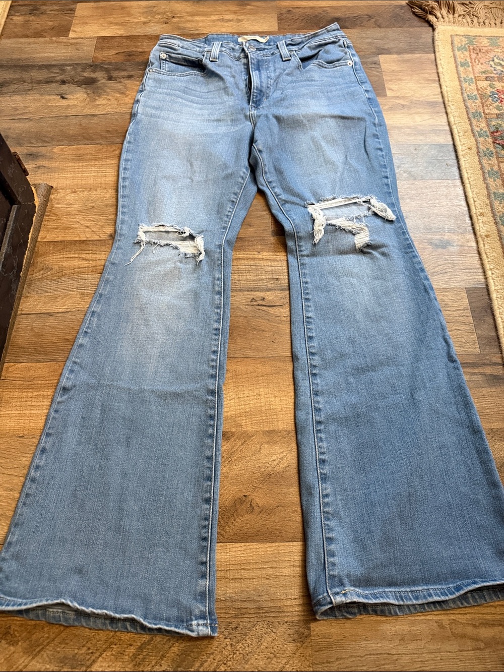 Levi's Light Blue Distressed Flare Jeans - Women's vintage Y2K